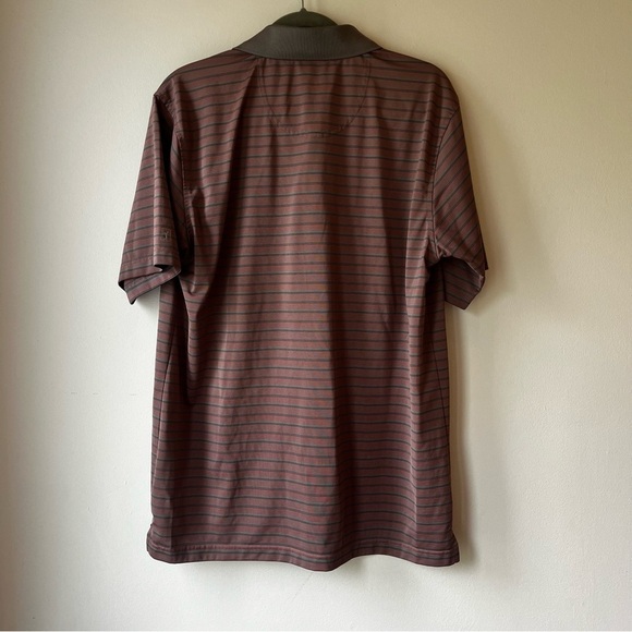 PGA Tour Men’s Striped Golf Polo Shirt Size Medium Performance Moisture Wicking - Picture 8 of 9